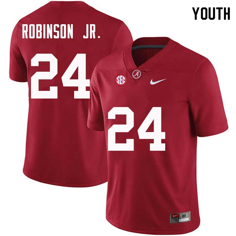 Alabama Crimson Tide Youth Brian Robinson Jr. #24 Crimson NCAA Nike Authentic Stitched College Football Jersey RH16N74ZF